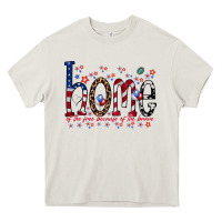 Cream home of the free Heavy Core Tee - RacoonDesign