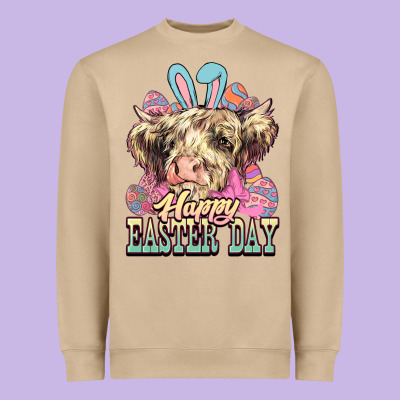 Easter Day Cow Heavyweight Sweatshirt Designed By Nancycooperartshop