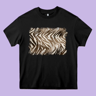Brown Zebra Pattern Background Heavy Core Tee Designed By Barkaloodesign