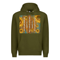 Army Green self reminders with sunflowers Premium Hoodie - TumblerDesignByShophia