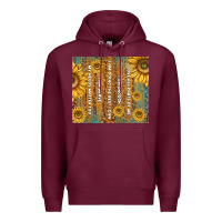 Burgundy self reminders with sunflowers Premium Hoodie - TumblerDesignByShophia