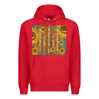 Red self reminders with sunflowers Premium Hoodie - TumblerDesignByShophia