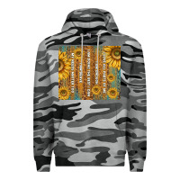 Slate Camo self reminders with sunflowers Premium Hoodie - TumblerDesignByShophia