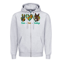 Heather Grey Peace Love Donkeys Zipper Hoodie - Bettercallsaul