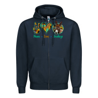 Navy Peace Love Donkeys Zipper Hoodie - Bettercallsaul