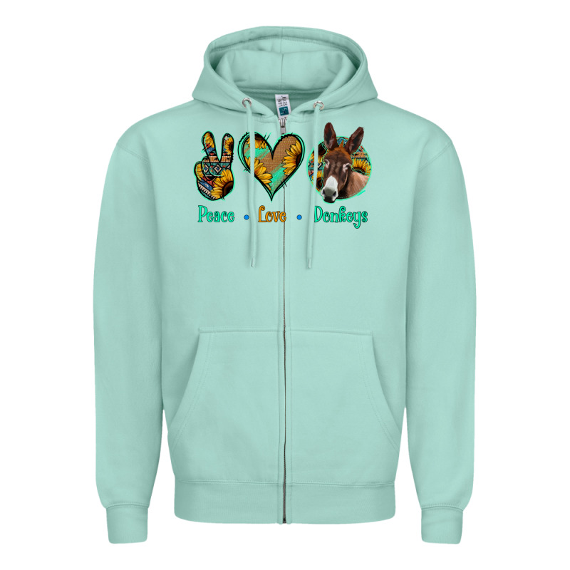 Peace Love Donkeys Zipper Hoodie by Bettercallsaul | Teevron