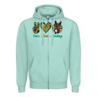 Seafoam Peace Love Donkeys Zipper Hoodie - Bettercallsaul