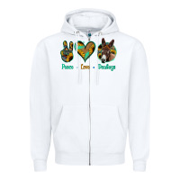 White Peace Love Donkeys Zipper Hoodie - Bettercallsaul