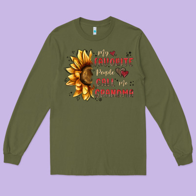 My Favorite People Call Me Grandma Long Sleeve Tee Designed By Maliassmallbusiness