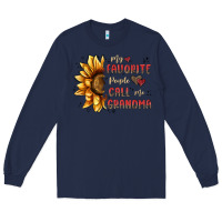 Navy my favorite people call me grandma Long Sleeve Tee - MaliasSmallBusiness