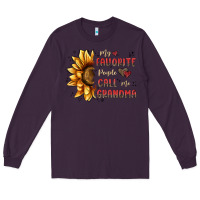 Plum my favorite people call me grandma Long Sleeve Tee - MaliasSmallBusiness