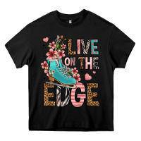 Black live on the edge ice skating Heavy Core Tee - FaDigitalArtStudio