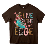 Chocolate Brown live on the edge ice skating Heavy Core Tee - FaDigitalArtStudio