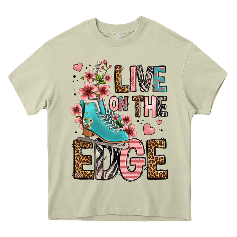 Live On The Edge Ice Skating Heavy Core Tee by FaDigitalArtStudio | Teevron