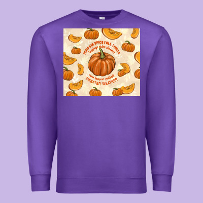 Pumpkin Spice Fall Leaves Premium Sweatshirt Designed By Tumblerdesignbyshophia