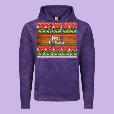 Merry Christmas Knitted Reindeer Pattern Vintage Hoodie Designed By Jasminsmagicworld