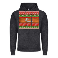 Vintage Black merry christmas knitted reindeer pattern Vintage Hoodie - Jasminsmagicworld