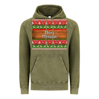Vintage Olive merry christmas knitted reindeer pattern Vintage Hoodie - Jasminsmagicworld