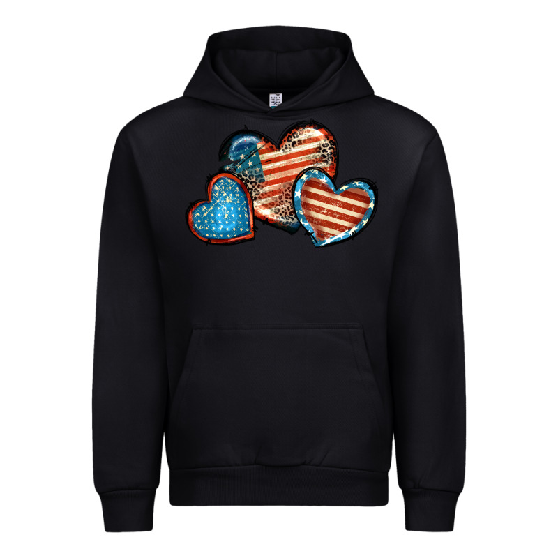 American Flag Hearts 4th Of July Urban Hoodie by FaDigitalArtStudio | Teevron