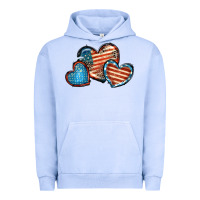 Pigment Grape Ice American flag hearts 4th of july Urban Hoodie - FaDigitalArtStudio