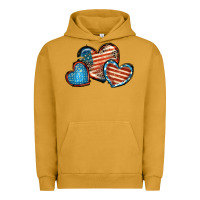 Pigment Peanut Butter American flag hearts 4th of july Urban Hoodie - FaDigitalArtStudio
