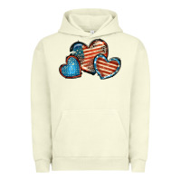 Pigment Pistachio American flag hearts 4th of july Urban Hoodie - FaDigitalArtStudio