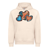 Sandshell American flag hearts 4th of july Urban Hoodie - FaDigitalArtStudio