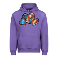 Tulip American flag hearts 4th of july Urban Hoodie - FaDigitalArtStudio