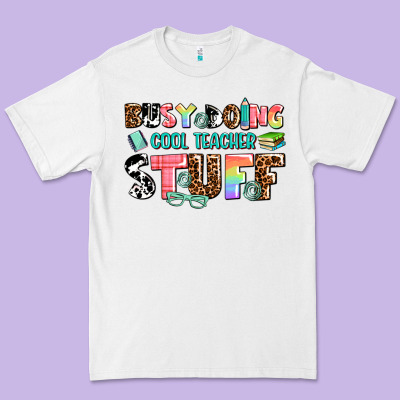 Busy Doing Cool Teacher Stuff Premium Tee Designed By Adodesignshop