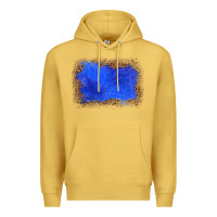 Antique Gold gemstone blue leopard background Premium Hoodie - JahusDesignShop