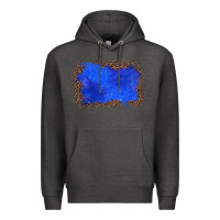 Charcoal Heather gemstone blue leopard background Premium Hoodie - JahusDesignShop