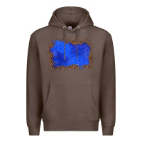 Coffee gemstone blue leopard background Premium Hoodie - JahusDesignShop