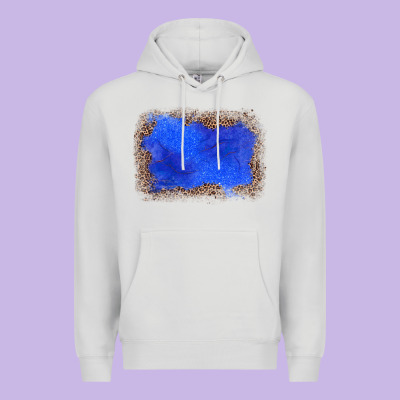 Gemstone Blue Leopard Background Premium Hoodie Designed By Jahusdesignshop