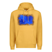 Mustard gemstone blue leopard background Premium Hoodie - JahusDesignShop
