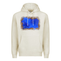 Oatmeal Heather gemstone blue leopard background Premium Hoodie - JahusDesignShop