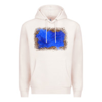 Pale Pink gemstone blue leopard background Premium Hoodie - JahusDesignShop