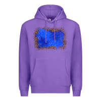 Purple gemstone blue leopard background Premium Hoodie - JahusDesignShop