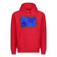 Red gemstone blue leopard background Premium Hoodie - JahusDesignShop