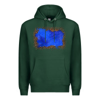 Sports Green gemstone blue leopard background Premium Hoodie - JahusDesignShop