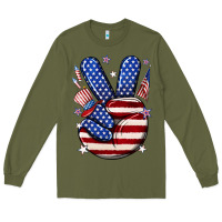 Army Green peace 4th july Long Sleeve Tee - NancyCooperArtShop