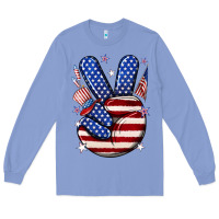 Colony Blue peace 4th july Long Sleeve Tee - NancyCooperArtShop