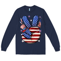 Navy peace 4th july Long Sleeve Tee - NancyCooperArtShop