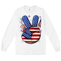 White peace 4th july Long Sleeve Tee - NancyCooperArtShop