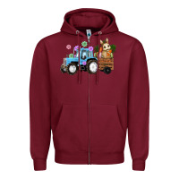 Burgundy easter tracktor bunny carrot flowers  egg Zipper Hoodie - RanaPortraitStore
