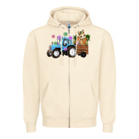 Sandshell easter tracktor bunny carrot flowers  egg Zipper Hoodie - RanaPortraitStore