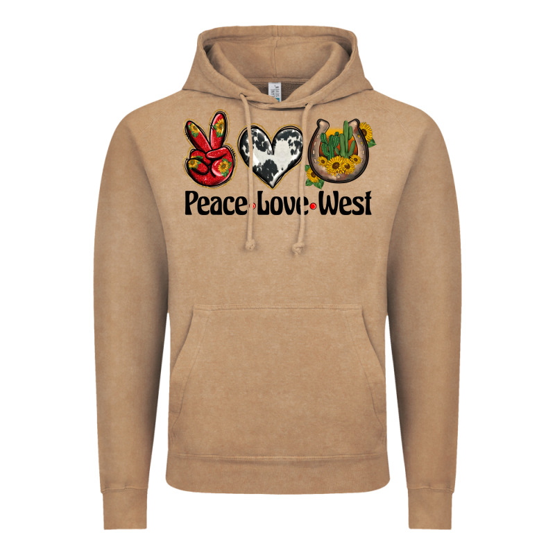 Peace Love West Vintage Hoodie by BarkalooDesign | Teevron