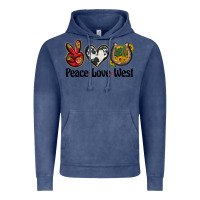 Vintage Denim peace love west Vintage Hoodie - BarkalooDesign