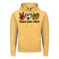 Vintage Mustard peace love west Vintage Hoodie - BarkalooDesign