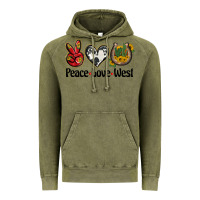 Vintage Olive peace love west Vintage Hoodie - BarkalooDesign