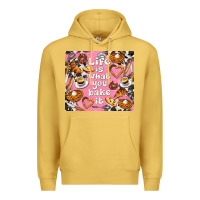 Antique Gold life is what you bake it with cowhide Premium Hoodie - TumblerDesignByShophia